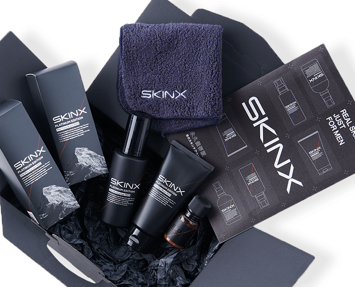 男性用スキンケアブランド「SKIN X」（スキンエックス）の公式ショップ。皮脂過多・乾燥という男性の肌の特徴に合わせて開発された製品です。毎日続けやすいシンプルな2ステップでありながら、国産原材料を積極的に活用したこだわりの処方になっています。